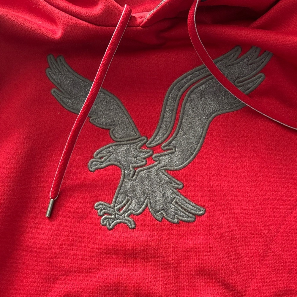 American Eagle Outfitters Red Hoodie with Gray Logo - Picture 5 of 6